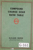 Gleason-Gleason Compound Change Gear Ratio Table Manual-Information-Reference-01